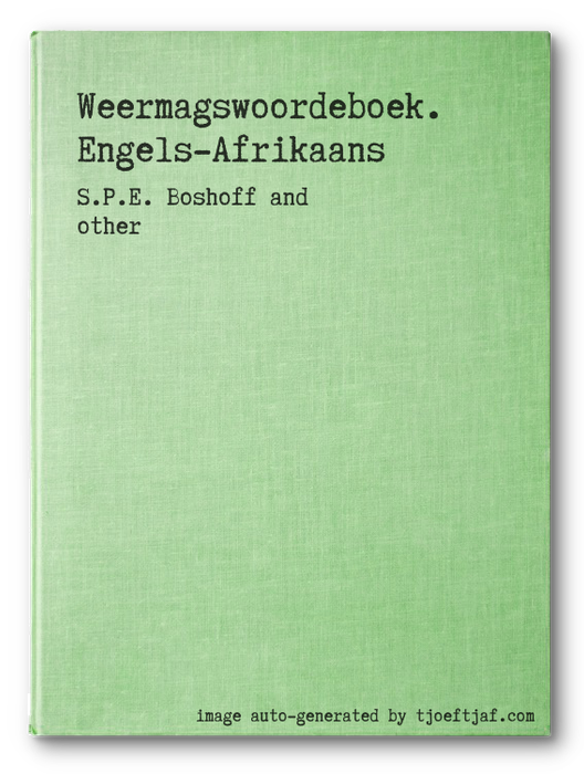 Weermagswoordeboek. Engels-Afrikaans
