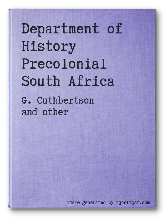Department of History Precolonial South Africa