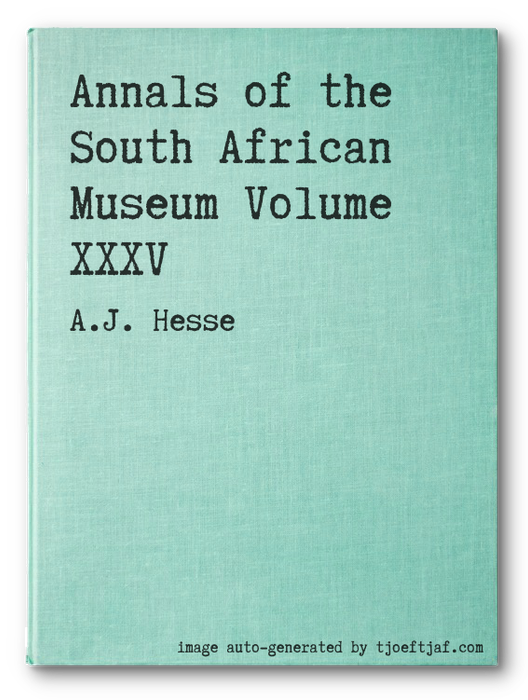 Annals of the South African Museum Volume XXXV