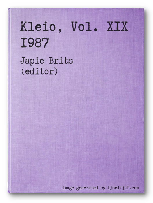Kleio, Vol. XIX 1987