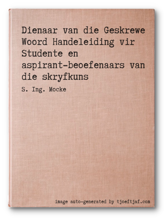 Dienaar van die Geskrewe Woord Handeleiding vir Studente en aspirant-beoefenaars van die skryfkuns