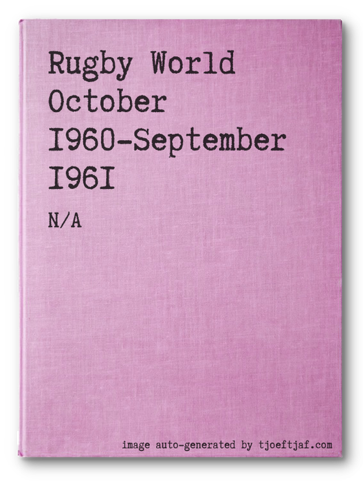 Rugby World October 1960-September 1961