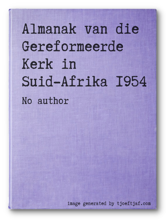 Almanak van die Gereformeerde Kerk in Suid-Afrika 1954
