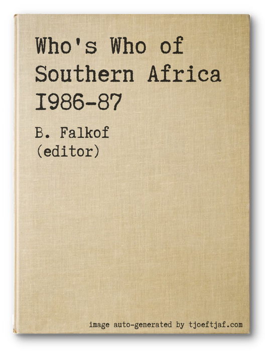 Who's Who of Southern Africa 1986-87