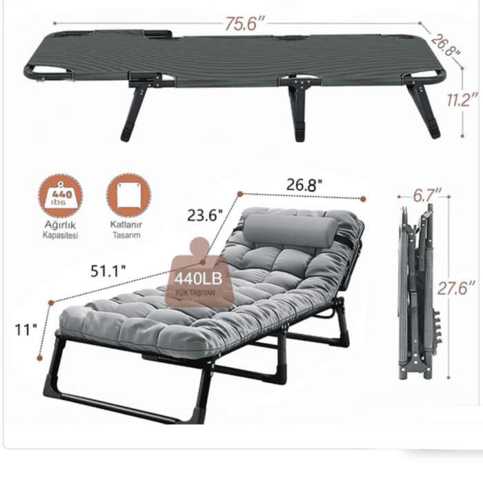 Luxury Portable Folding Chaise Lounge
