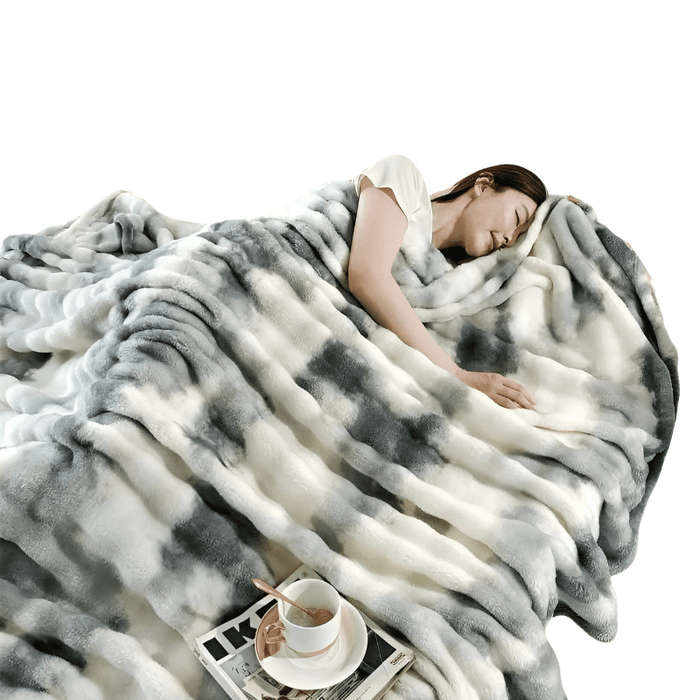Grey- Ultra-Soft Tie-Dye Throw Blanket