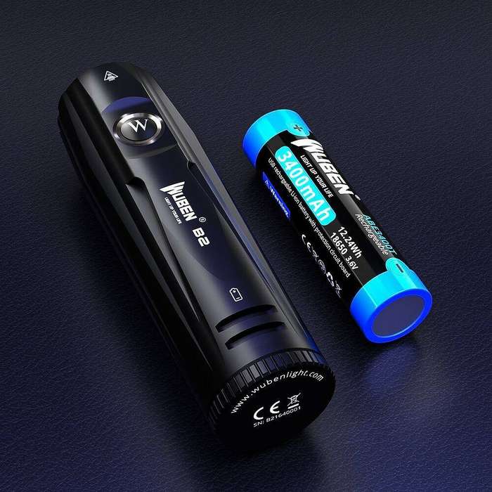 Wuben B2 Bicycle Light 1300 Lumen 280m Throw Rechargeable with 18650 or 21700 Battery