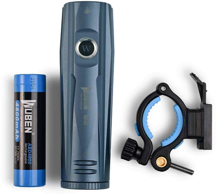 Wuben B2 Bicycle Light 1300 Lumen 280m Throw Rechargeable with 18650 or 21700 Battery