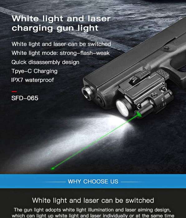 Velvo Prone 800 Lumen 90m Pistol Light with Laser