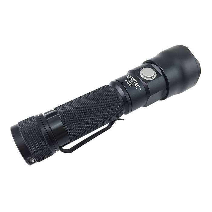 WOWtac A3S 1000 Lumen 277m Throw Rechargeable Zoomable LED Flashlight Black