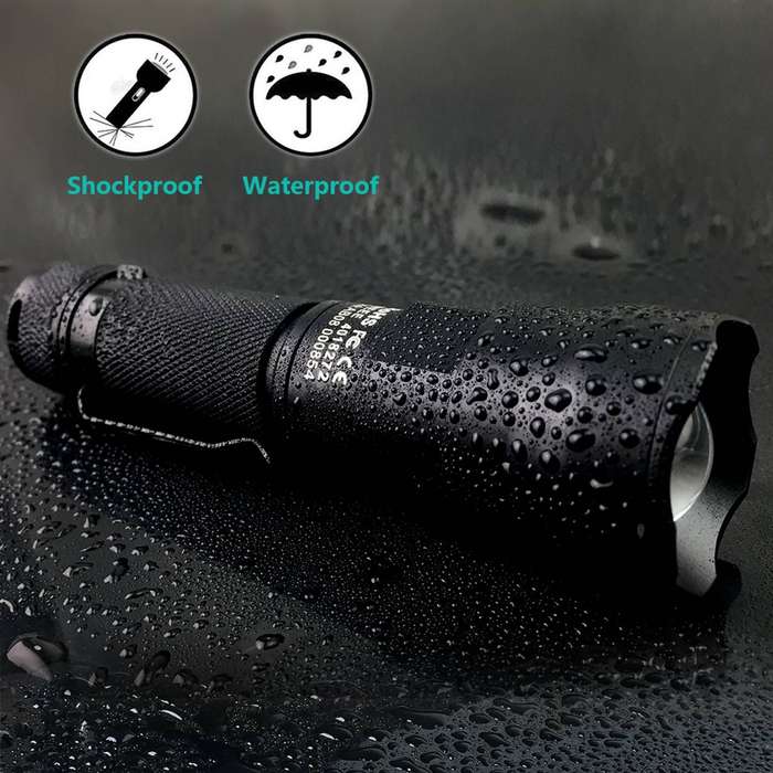 WOWtac A3S 1000 Lumen 277m Throw Rechargeable Zoomable LED Flashlight Black