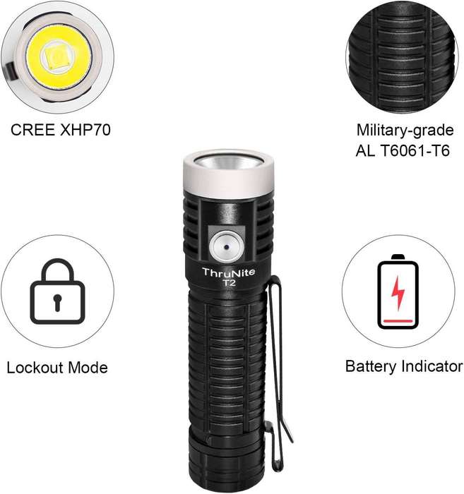 Thrunite T2 3757LM 158m Throw Rechargeable EDC Flashlight NW