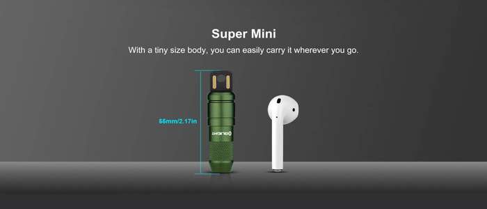 Olight iMini 2 50 Lumen Rechargeable Keychain Flashlight with USB Plug