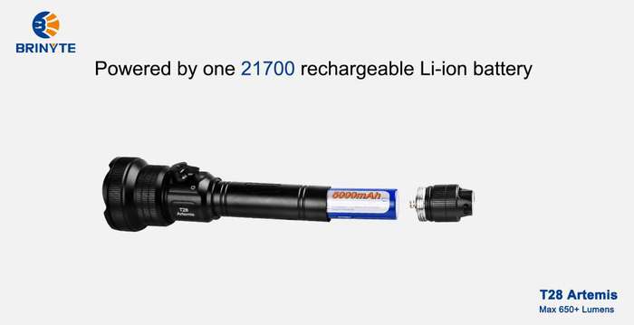 Brinyte T28 Artemis 650lm 525m Throw Flashlight for Hunting