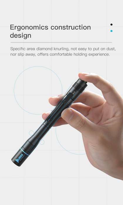 WUBEN E19 Black 200 Lumen 55m Throw High CRI Penlight with AAA Batteries