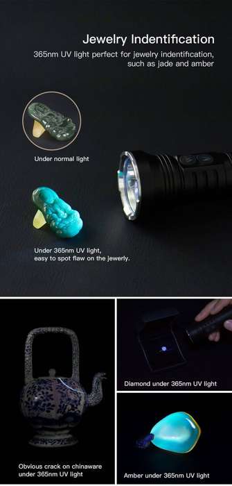 WUBEN P26 2-in-1 UV White Flashlight 500 Lumen 150m