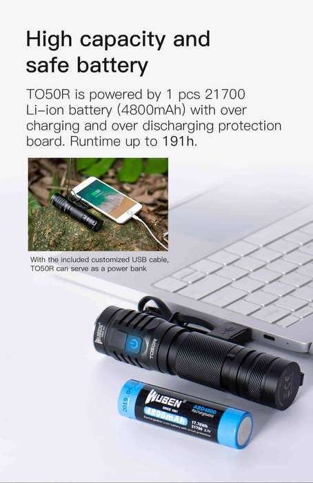 WUBEN TO50R 2800lm 146m High CRI EDC Flashlight