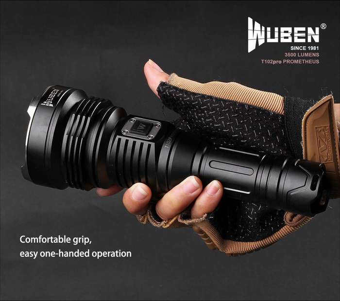 WUBEN T102 Pro 3500 Lumen 500m Throw Rechargeable Tactical Flashlight