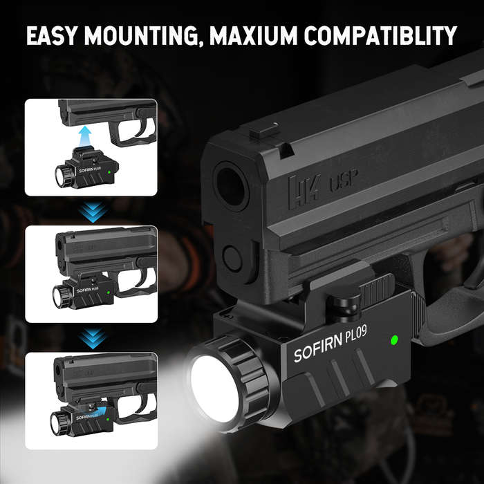 Sofirn PL09 1600 Lumen 212m Throw Rechargeable Pistol Light with Built-in Battery