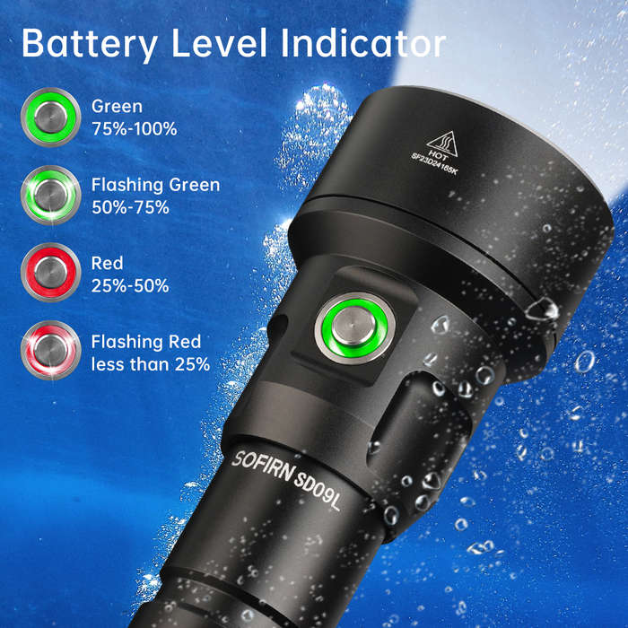 Sofirn SD09L 6800 Lumen 542m Throw Rechargeable Diving Flashlight with 21700 Batteries