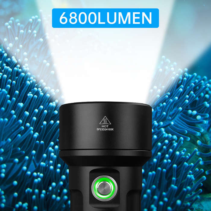 Sofirn SD09L 6800 Lumen 542m Throw Rechargeable Diving Flashlight with 21700 Batteries