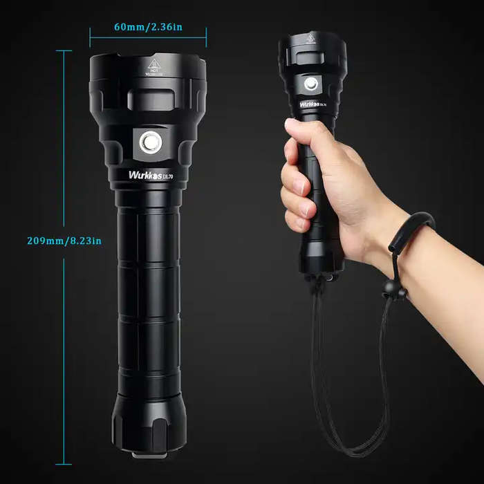 Wurkkos DL70 13000 Lumen 505m Throw Rechargeable Diving Flashlight with 2x 26650