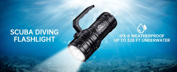 Wurkkos DL06 15000 Lumen 555m Throw Rechargeable Diving Flashlight with 3x 21700 Batteries