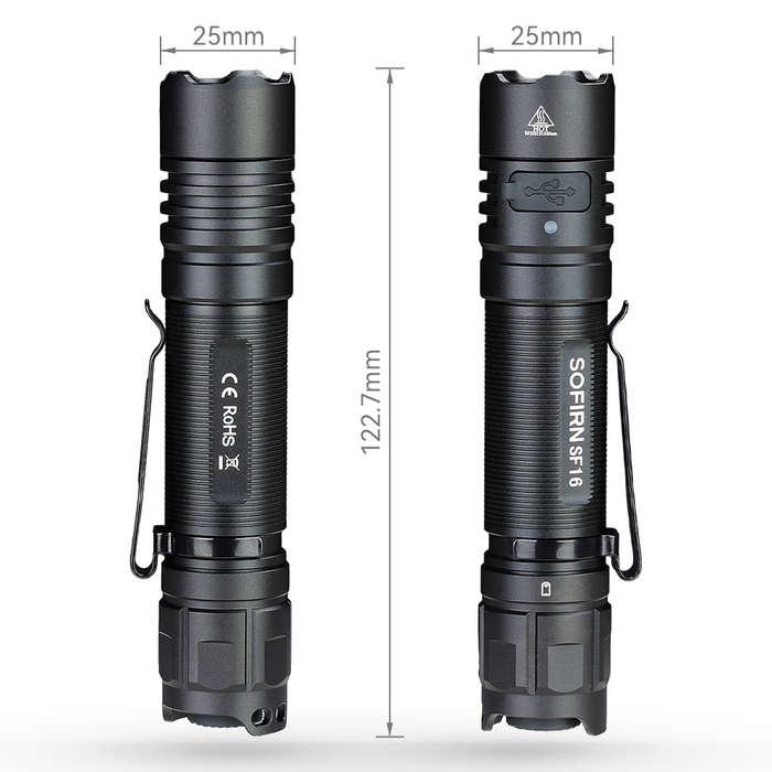 Sofirn SF16UV 365nm UV 10m Throw Rechargeable Flashlight with 18650 Battery