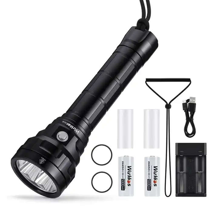 Wurkkos DL40 5000 Lumen 400m Throw Rechargeable Diving Flashlight with 2x 26650