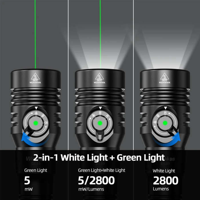 Wurkkos DL03 2800 Lumen 480m Throw Rechargeable Diving Flashlight with 21700 Battery