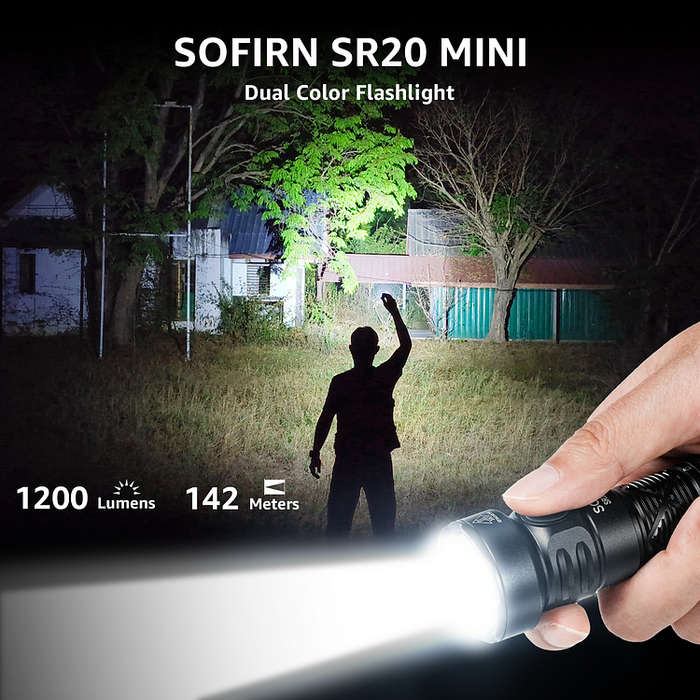 Sofirn SR20 Mini 1200 Lumen 142m Throw Rechargeable EDC Flashlight