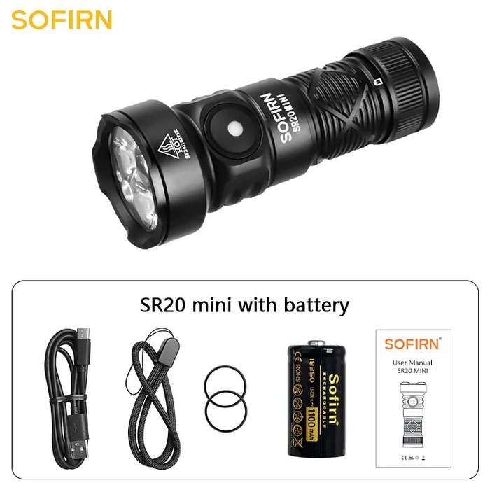 Sofirn SR20 Mini 1200 Lumen 142m Throw Rechargeable EDC Flashlight