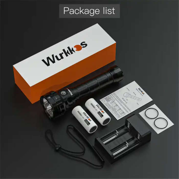 Wurkkos DL70 13000 Lumen 505m Throw Rechargeable Diving Flashlight with 2x 26650