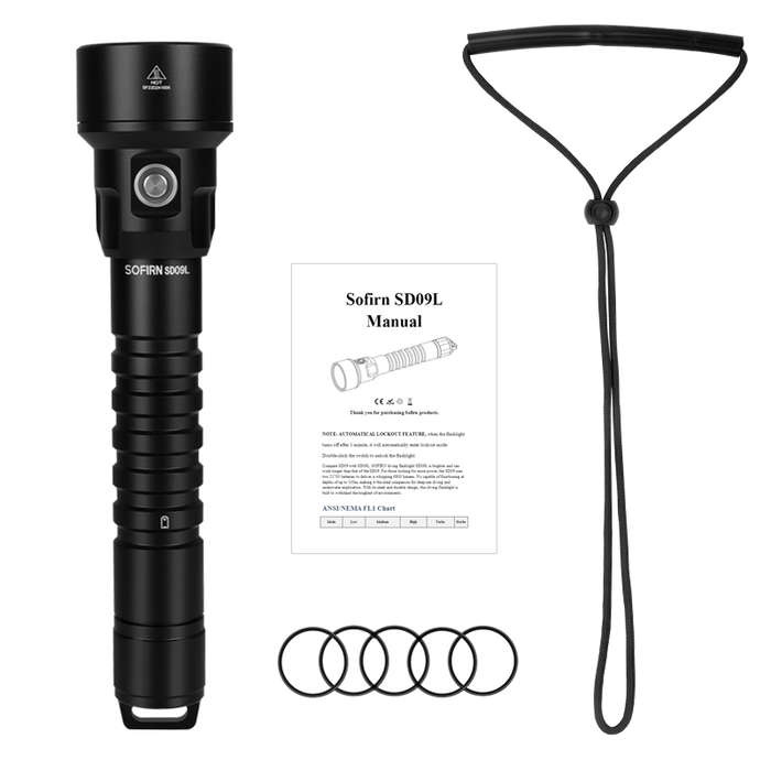 Sofirn SD09L 6800 Lumen 542m Throw Rechargeable Diving Flashlight with 21700 Batteries