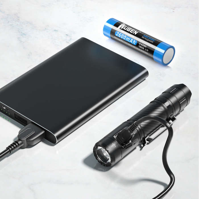 Wuben C3 1200 Lumen 179m Throw Rechargeable LED Flashlight with 18650 Battery