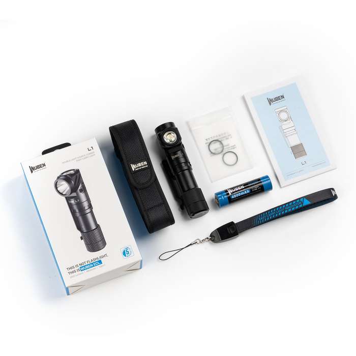 Wuben L1 Osram P9 2000 Lumen 350m Throw Rechargeable LED Dual Light Flashlight