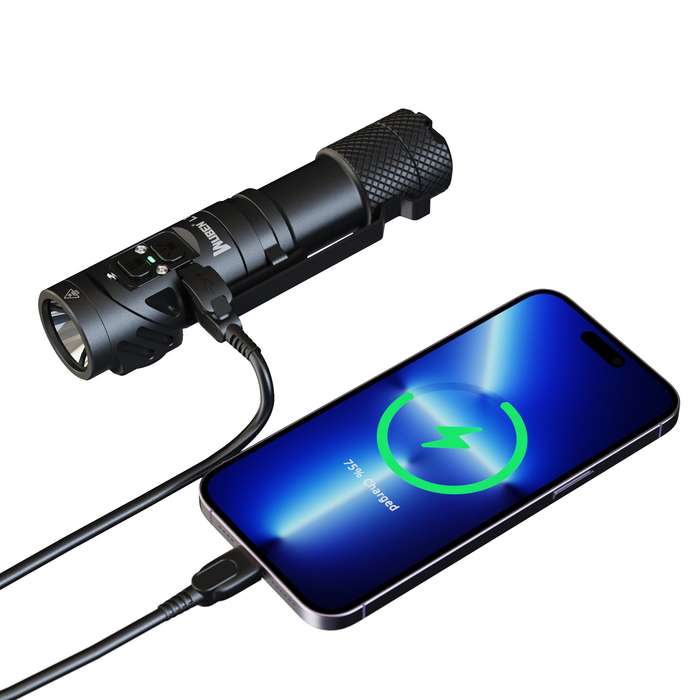 Wuben L1 Osram P9 2000 Lumen 350m Throw Rechargeable LED Dual Light Flashlight
