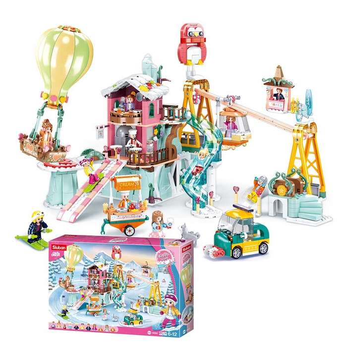 Sluban - Winter Travel In Snow - Ski Field - 1065pcs- Packaging Damaged