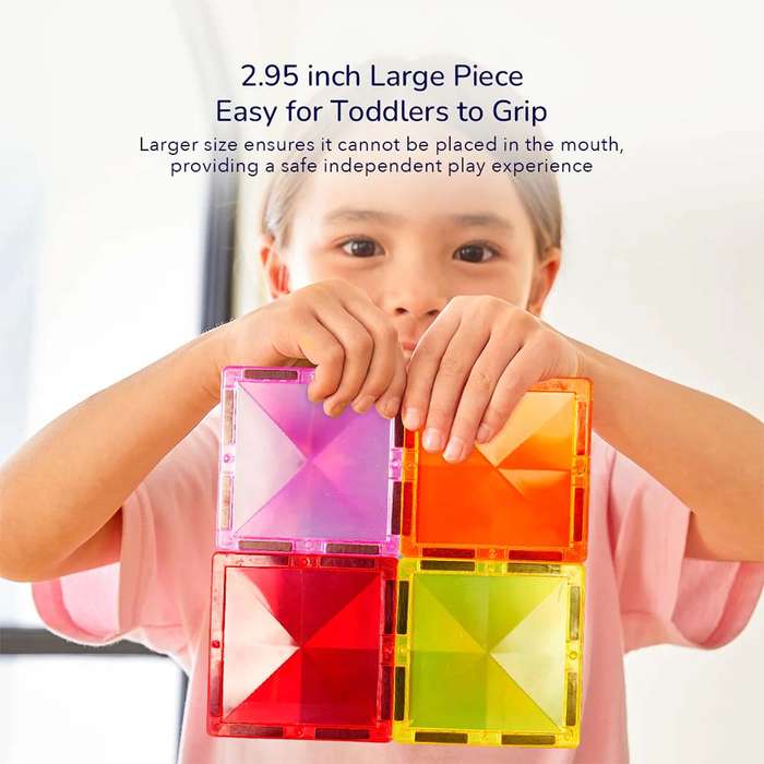 Mideer - Colourful Magnetic Tiles Warm Colour - 20pcs- Packaging Damaged