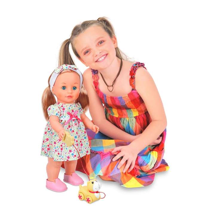 Takmay Dolls - Baby Girl Doll - Singing & Walking with Dog - Hard Body - 40cm