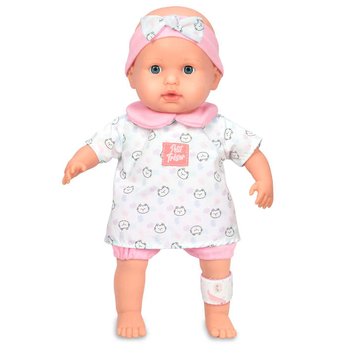 Takmay Dolls - Baby Girl Doll with Sounds & Doctor Play Set - Soft Body - 40 cm