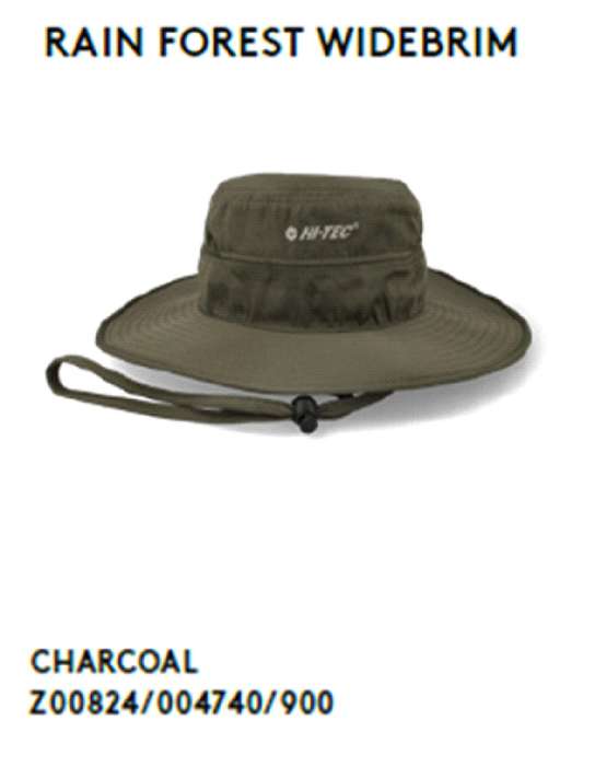 Hi-Tec Rain Forest Widebrim Hat - Charcoal (Size: M)