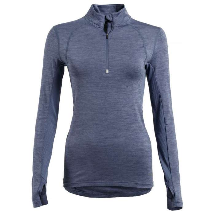First Ascent Ladies Kinetic 1/4 Zip Top Blue Head Lizzard