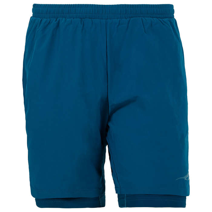 First Ascent Men's Corefit 2in1 7inch Running Shorts Blue Ink