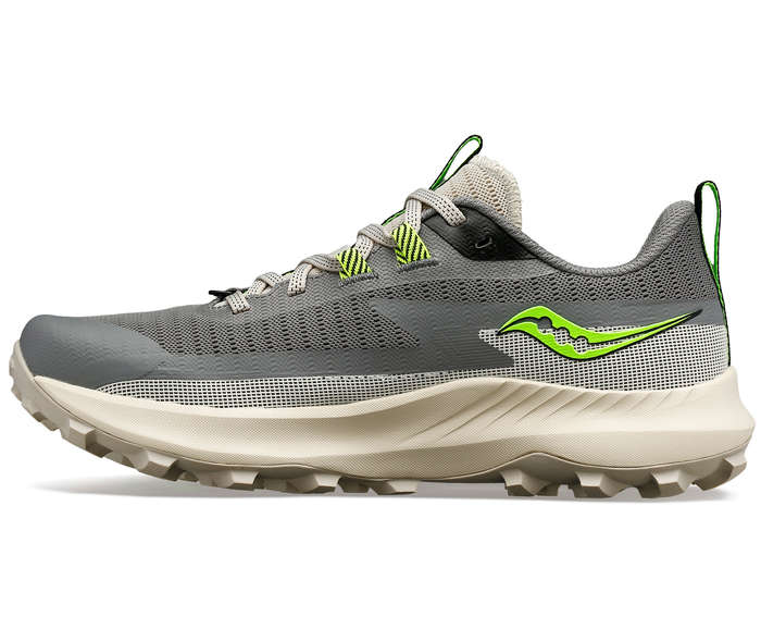 Saucony Peregrine 13 Trail Running Shoes Mens (Gravel/Slime Gris Clair)