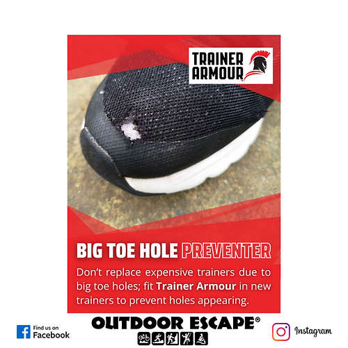 Trainer Armour Big Toe Hole Preventer White - 1 Pair