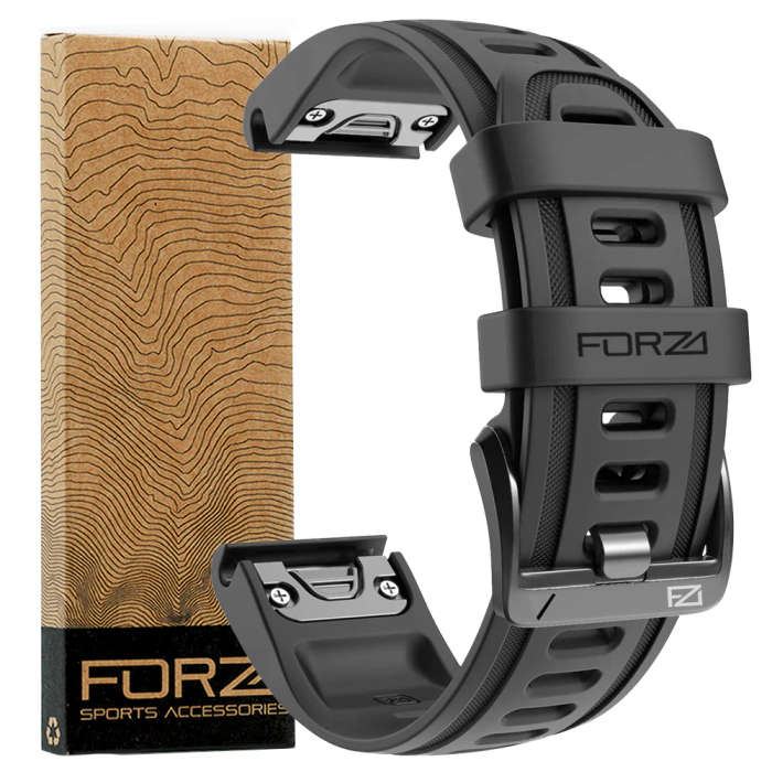 FORZA - ELITE | 20mm EasyFit Watch Strap for Garmin (Black)