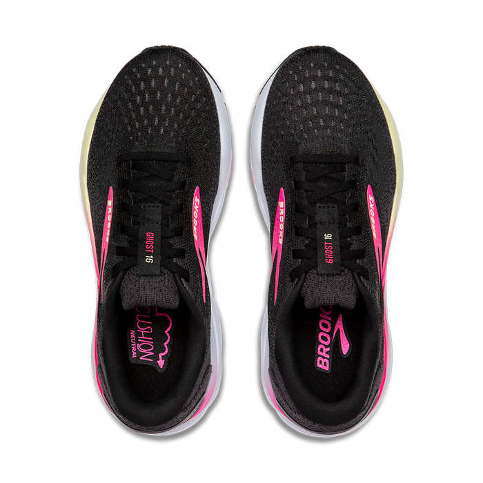Brooks Ghost 16 Women's (Wide D) (Black/Pink/Yellow)