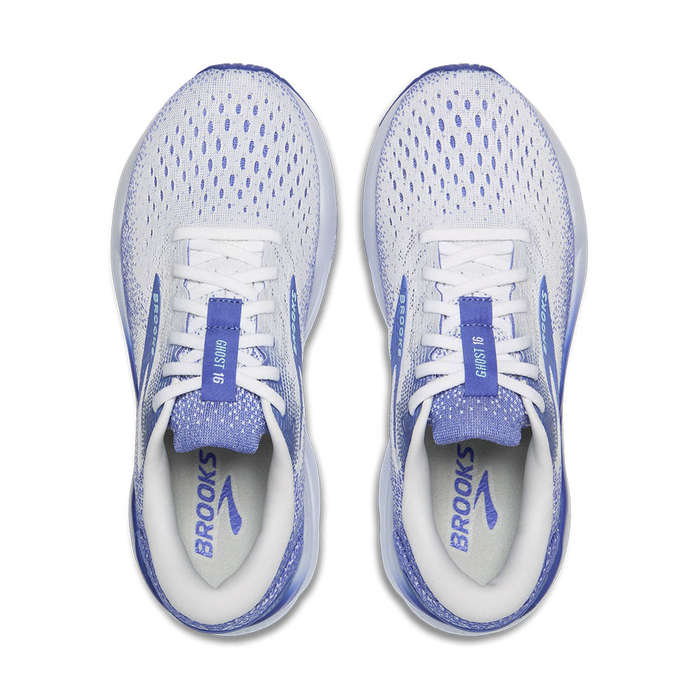 Brooks Ghost 16 Ladies Medium B (White Amparo Blue/Limpet Shell)