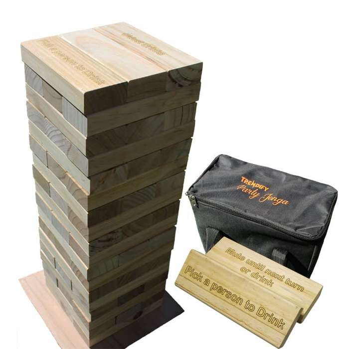 Giant Trendify Party Drinking Jenga like Building Blocks with Bag